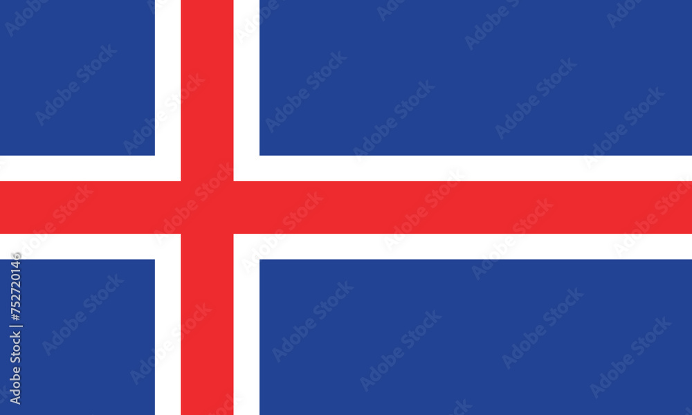 Flat Illustration of Iceland flag. Iceland national flag design.
Flat Illustration of Iceland flag. Iceland national flag design.