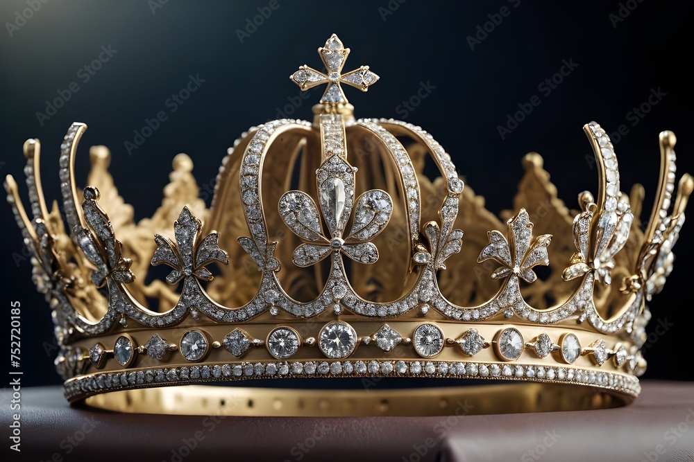 Fototapeta premium golden crown isolated on white