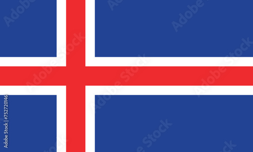 Flat Illustration of Iceland flag. Iceland national flag design. 