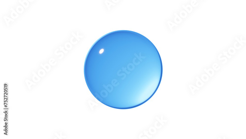 青い水滴。背景透過。3D（PNG）