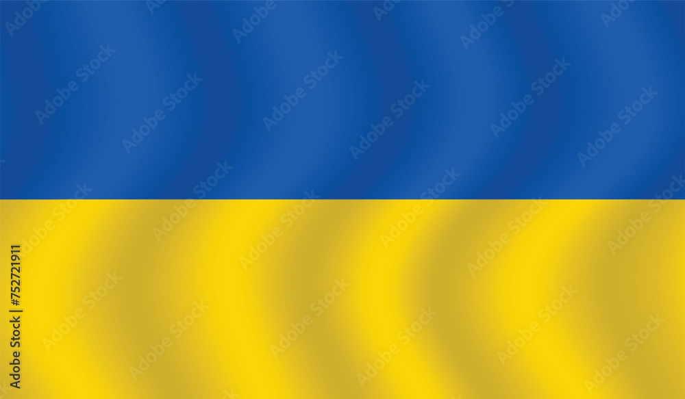 Flat Illustration of Ukraine flag. Ukraine national flag design. Ukraine Wave flag.
