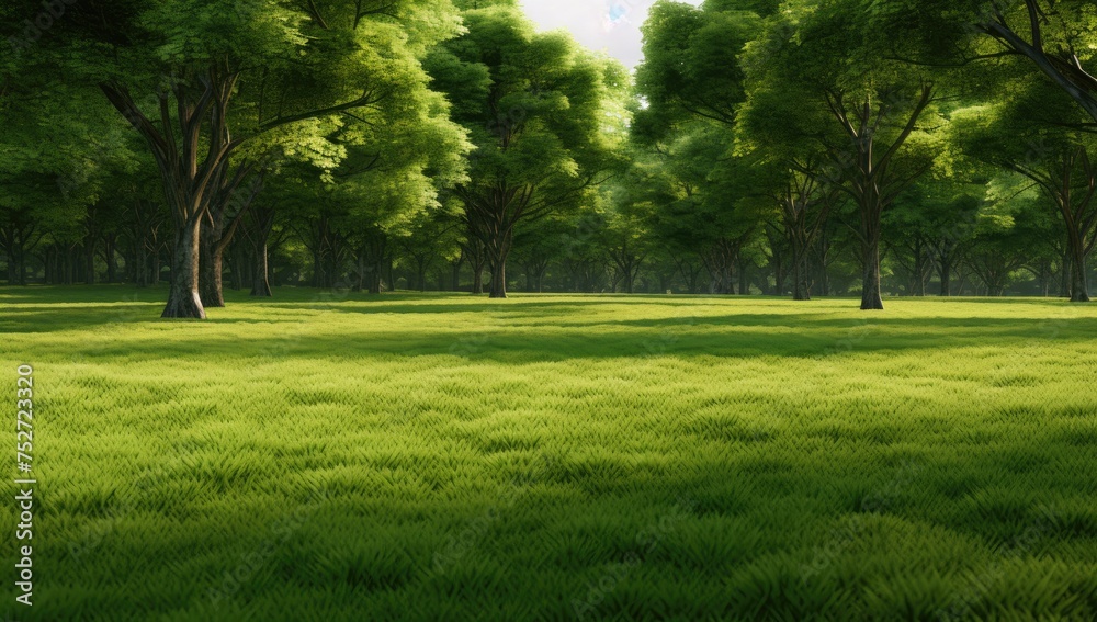 Fototapeta premium Summer lush green garden grass, beautiful lush green garden grass field background