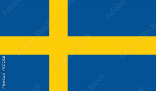 Flat Illustration of Sweden flag. Sweden national flag design. 