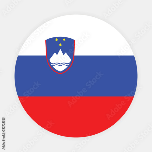 Slovenia national flag vector icon design. Slovenia circle flag. Round of Slovenia flag.
