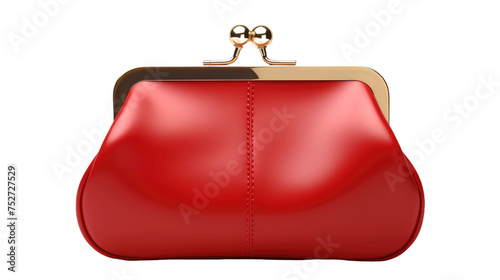 Red purse isolated on transparent a white background 