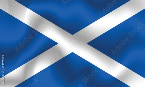 Flat Illustration of Scotland flag. Scotland national flag design. Scotland Wave flag. 