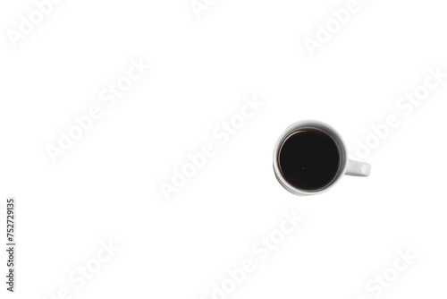 White Cup with Coffee Isolated On Transparent Background