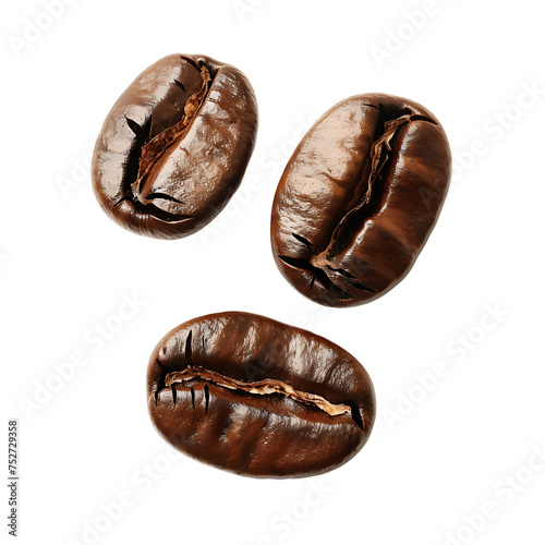 Freshly Roasted Beans on Clear Background