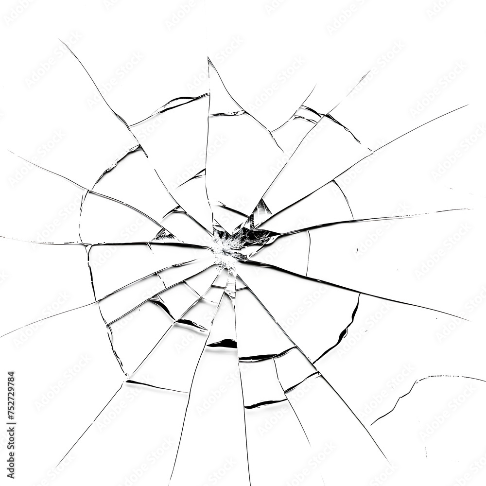 Obraz premium Clear Broken and Cracked Glass Illustrations