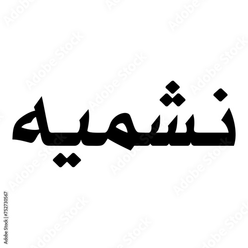 Nashmia Muslim Girls Name Naskh Font Arabic Calligraphy
