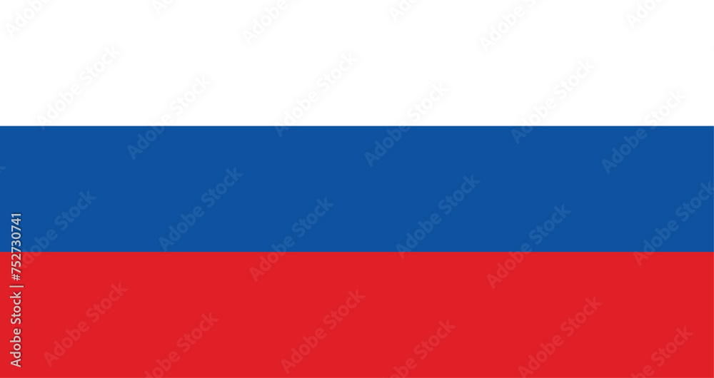 Flat Illustration of Russian flag. Russia national flag design. 
