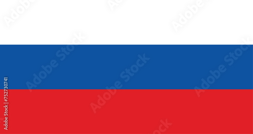 Flat Illustration of Russian flag. Russia national flag design. 
