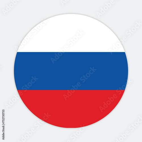 Russia national flag vector icon design. Russia circle flag. Round of Russia flag. 