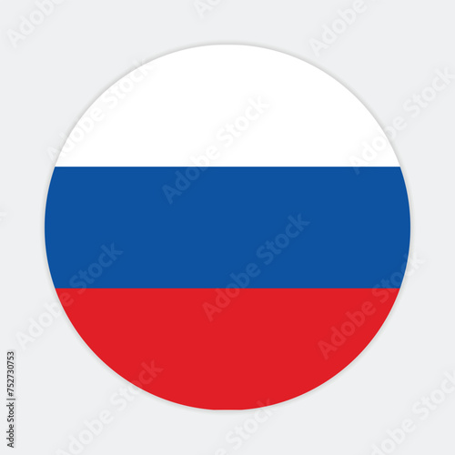 Russia national flag vector icon design. Russia circle flag. Round of Russia flag.
