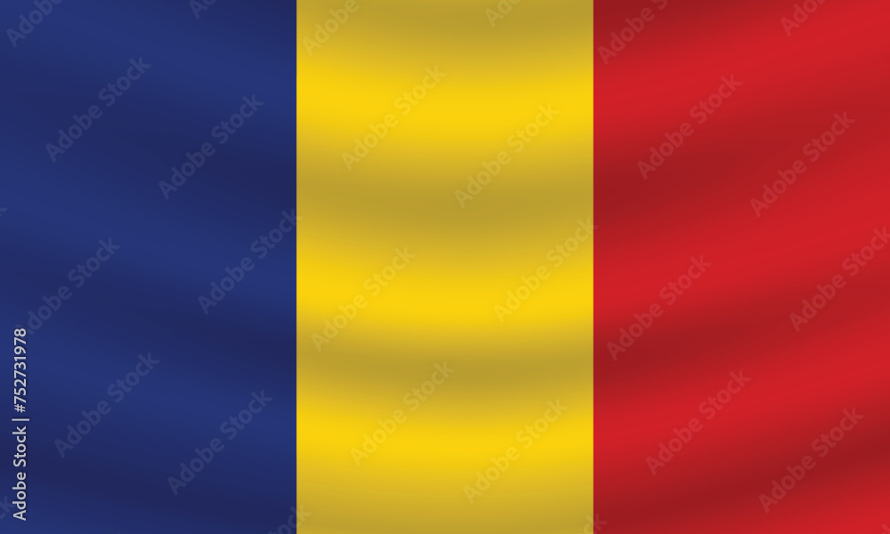 Flat Illustration of Romania flag. Romania national flag design. Romania Wave flag.
