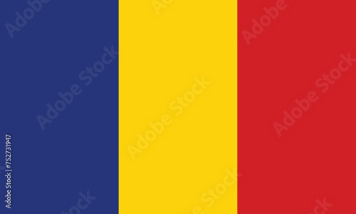 Flat Illustration of Romania flag. Romania national flag design. 