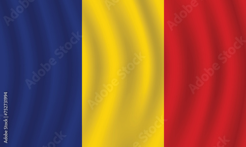 Flat Illustration of Romania flag. Romania national flag design. Romania Wave flag. 