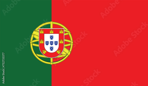 Flat Illustration of Portugal flag. Portugal national flag design. 
