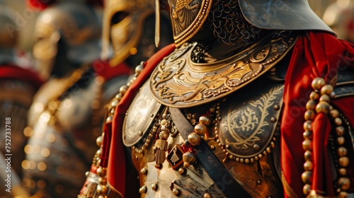 These soldiers are not just skilled in battle but decorated in ornate armor and extravagant attire reflecting the wealth of the Byzantine Empire.