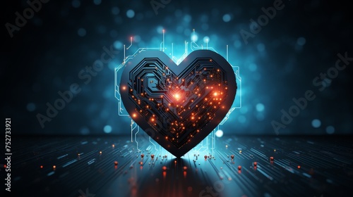 Digital symbol representing the heart photo
