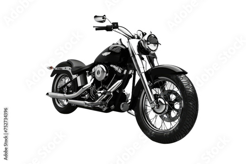 Sleek Black Motorbike Isolated On Transparent Background