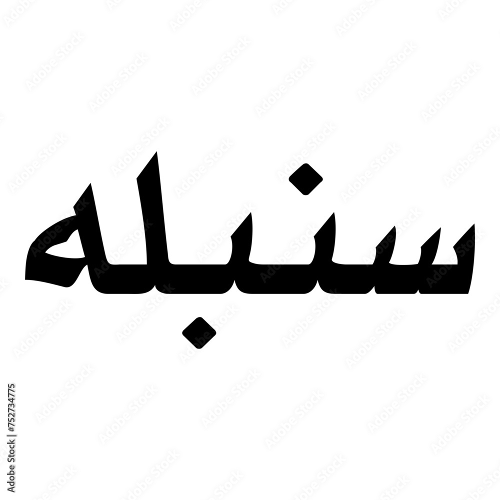 Sonbula Muslim Girls Name Naskh Font Arabic Calligraphy