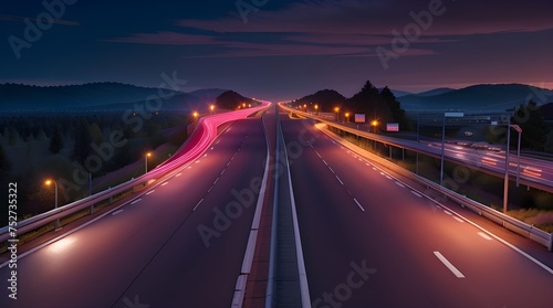 Neon light highway .