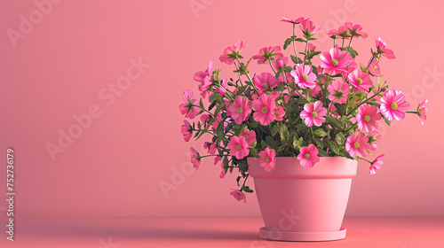 3d blooming flowers in pot © Jafger