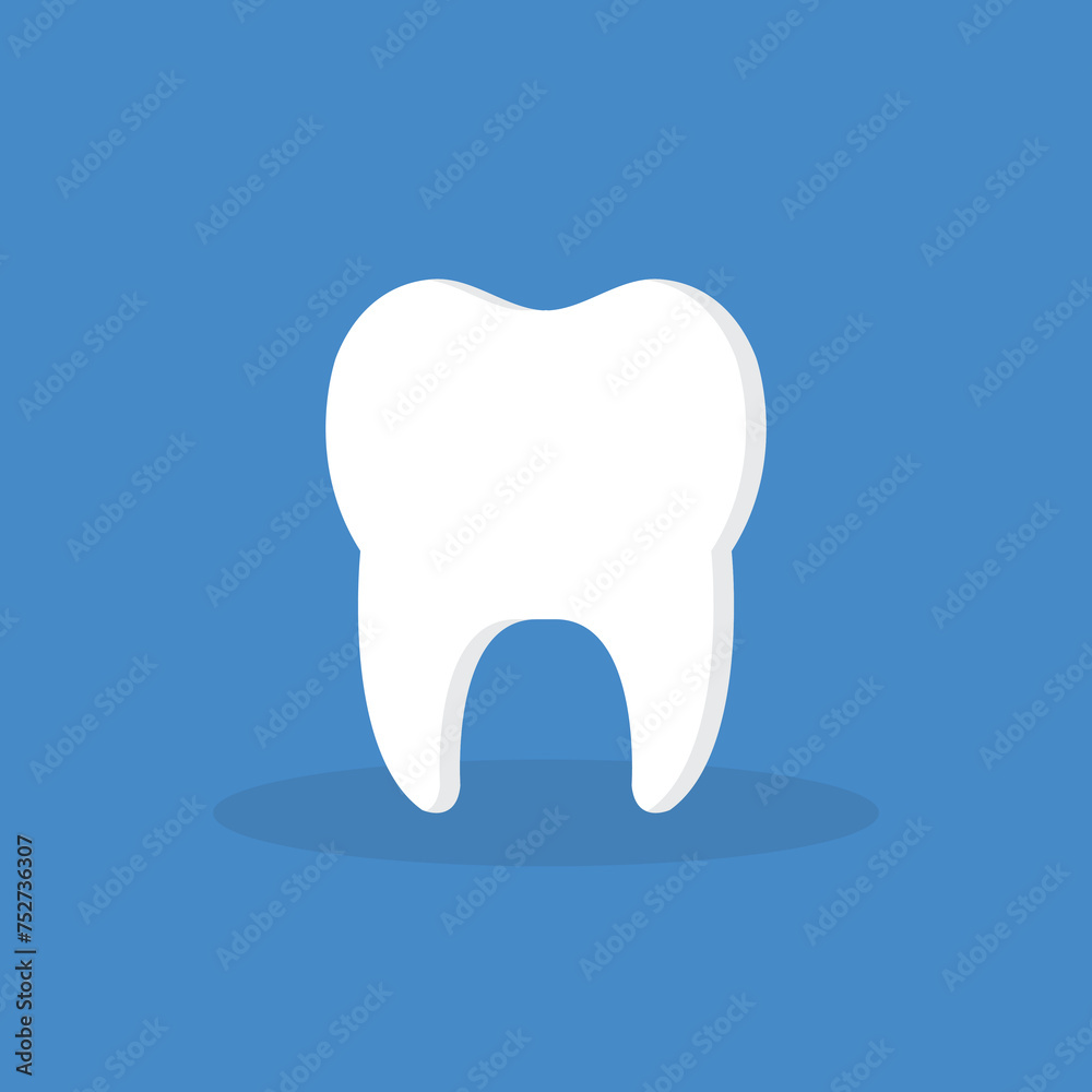 Tooth icon. Oral medicine, stomatology, dental medicine concepts. White tooth. Modern flat design graphic element.	