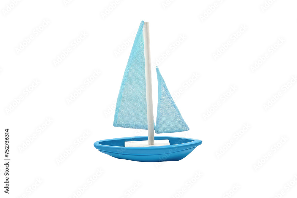 Blue Sailboat Display Isolated On Transparent Background