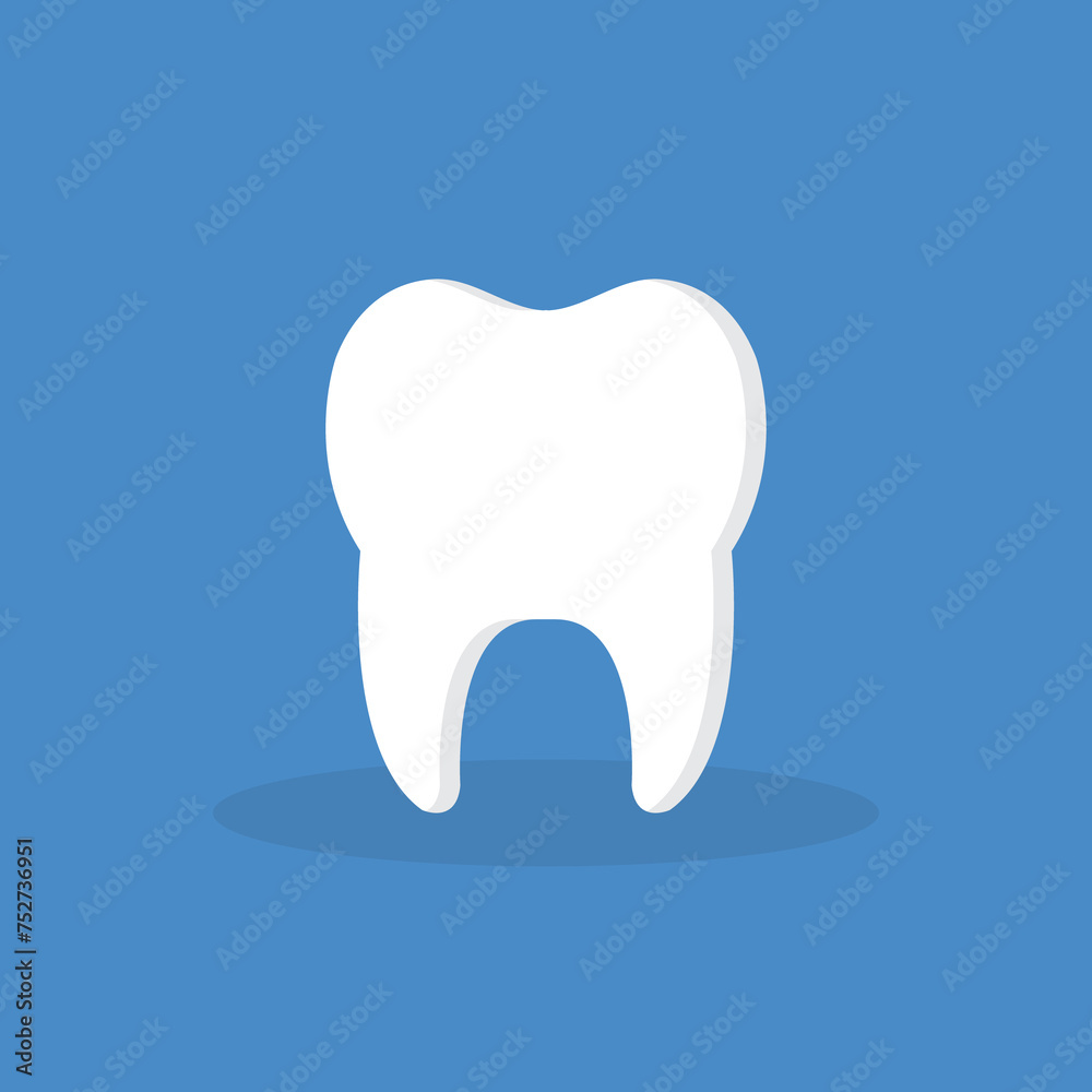 Tooth icon. Oral medicine, stomatology, dental medicine concepts. White tooth. Modern flat design graphic element.