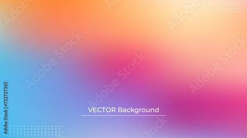 Smooth and blurry colorful gradient mesh background. Modern bright rainbow colors. Easy editable soft colored vector banner template. Premium quality