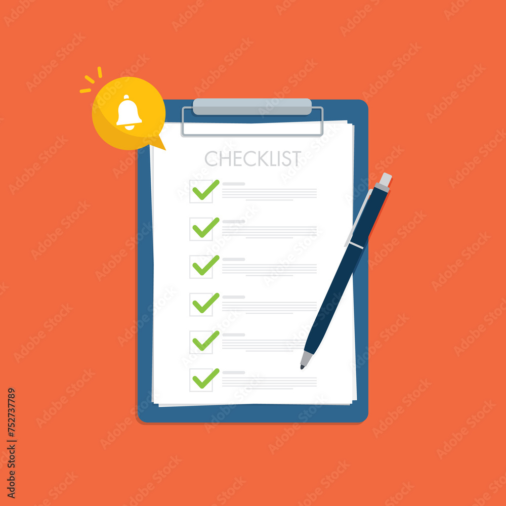 Checklist. Check list document, paper check list and to do list with green checkboxes, concept of survey, online quiz, completed things or done test, feedback. Checklist. Check list document, paper check list and to do list with green checkboxes, concept of survey, online quiz, completed things or done test, feedback.