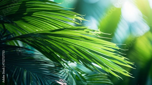 Vibrant green palm trees