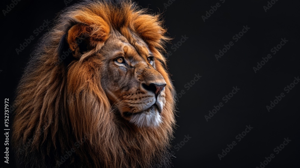 Majestic lion in savannah, wild elegance