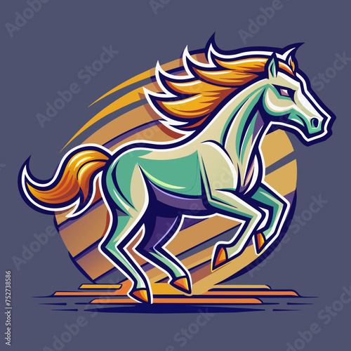 horse running illustration