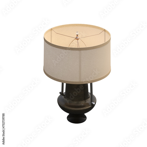 table lamp isolated on transparent background, room lamp, 3D illustration, cg render