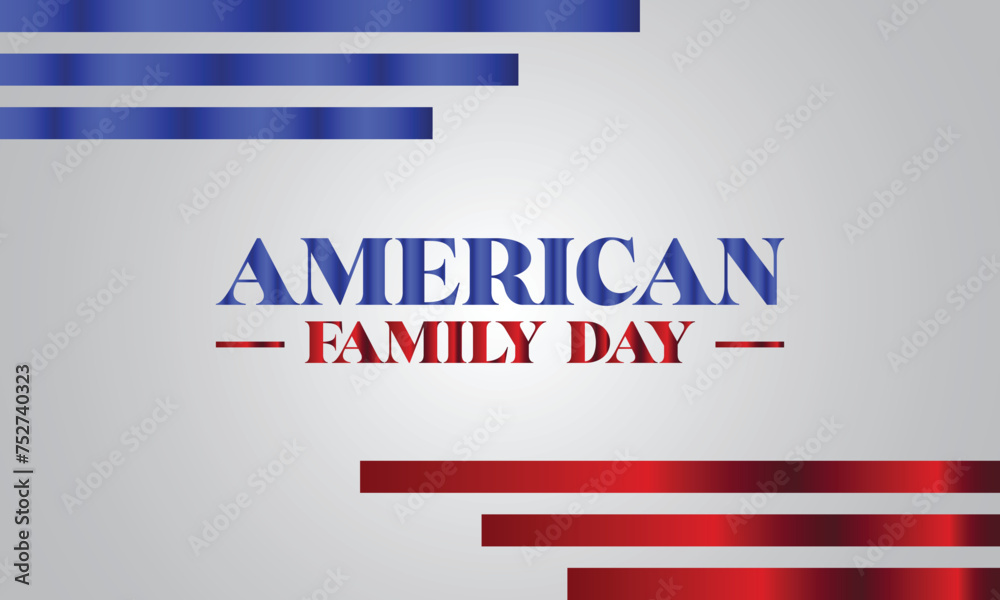 American Family Day Stylish Text With Usa Flag illustration Design