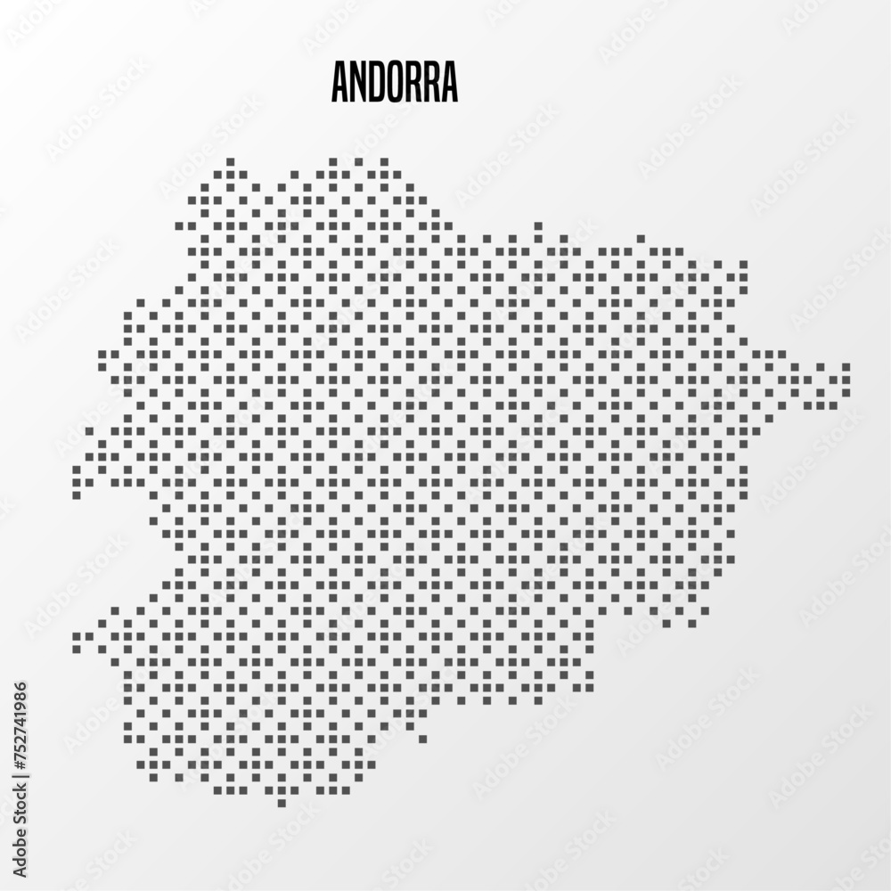 Abstract halftone Andorra map isolated on white background. Vector illustration