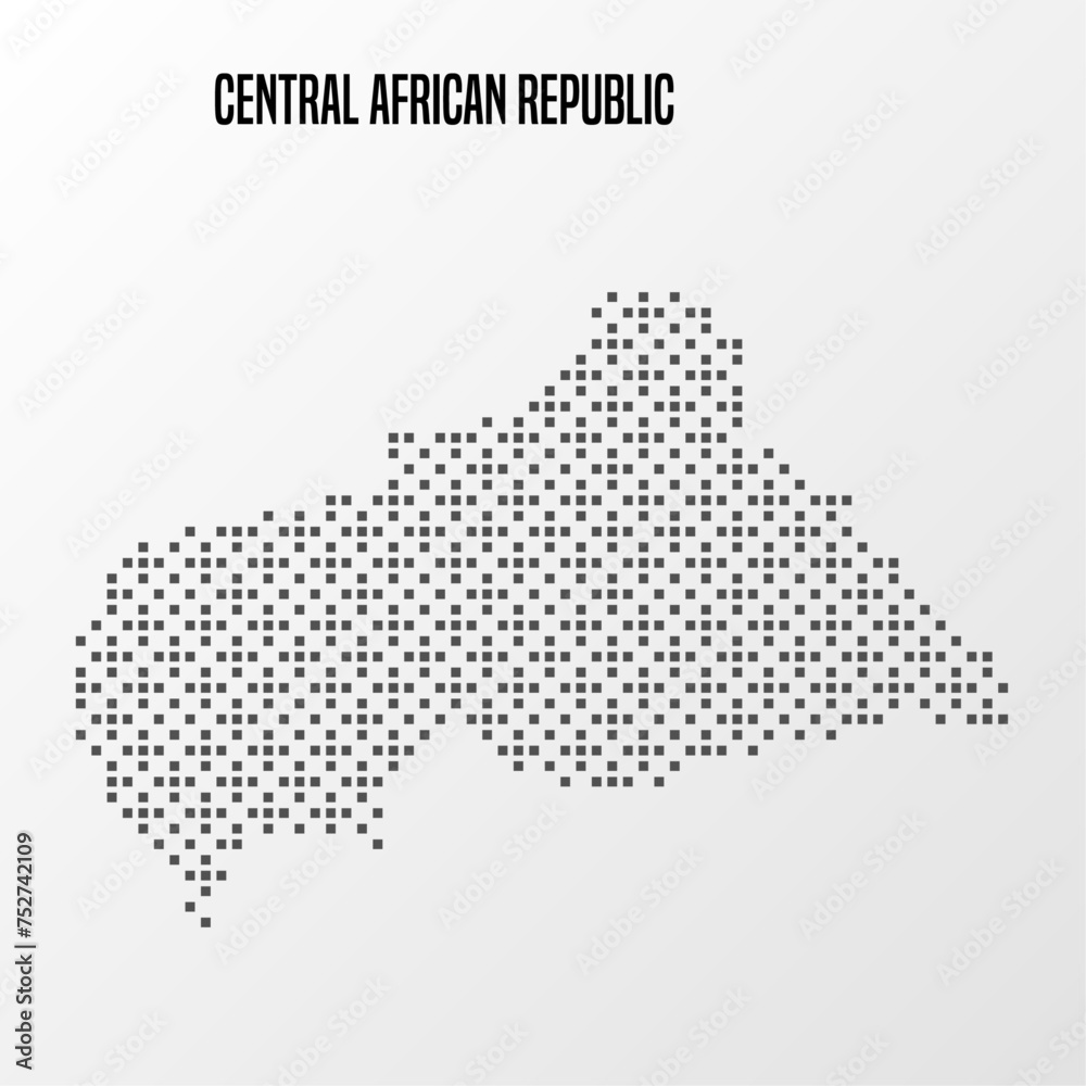 Abstract halftone Central African Republic map isolated on white background. Vector illustration