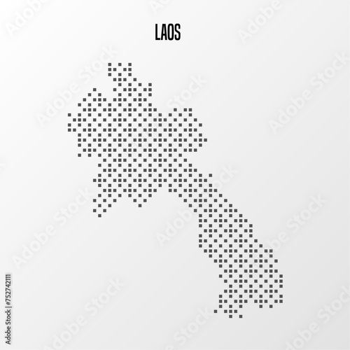 Abstract halftone Laos map isolated on white background. Vector illustration