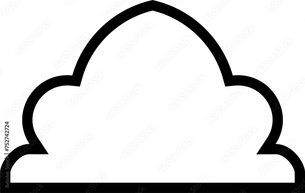 Islamic Dome Design Bold Line Outline Linear Black Stroke silhouettes Design pictogram symbol visual illustration Islamic Dome Design Bold Line Outline Linear Black Stroke silhouettes Design pictogram symbol visual illustration