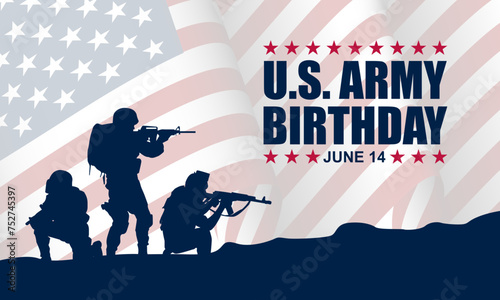 U.S. Army Birthday June 14 Background Vector Illustration