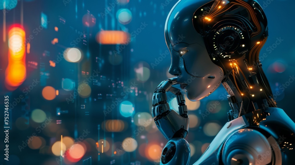 Fototapeta premium Advancements in Artificial Intelligence and Machine Learning are transforming to learning and education