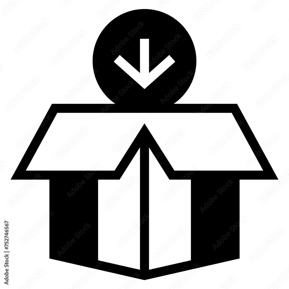 Box icon. Empty open shipping box or unboxing. Carton box icon. Stock vector. Vector illustration. Box icon. Empty open shipping box or unboxing. Carton box icon. Stock vector. Vector illustration.