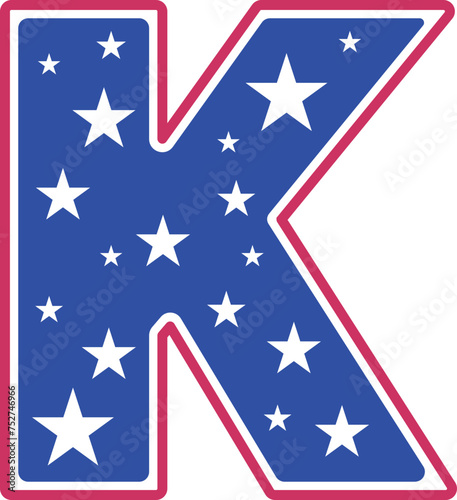 4th Of July Letter USA Flag Star And Stripe k