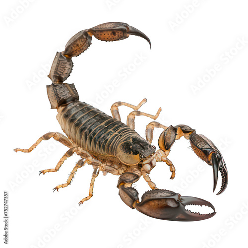 side view of scorpion transparent isolated on white png photo