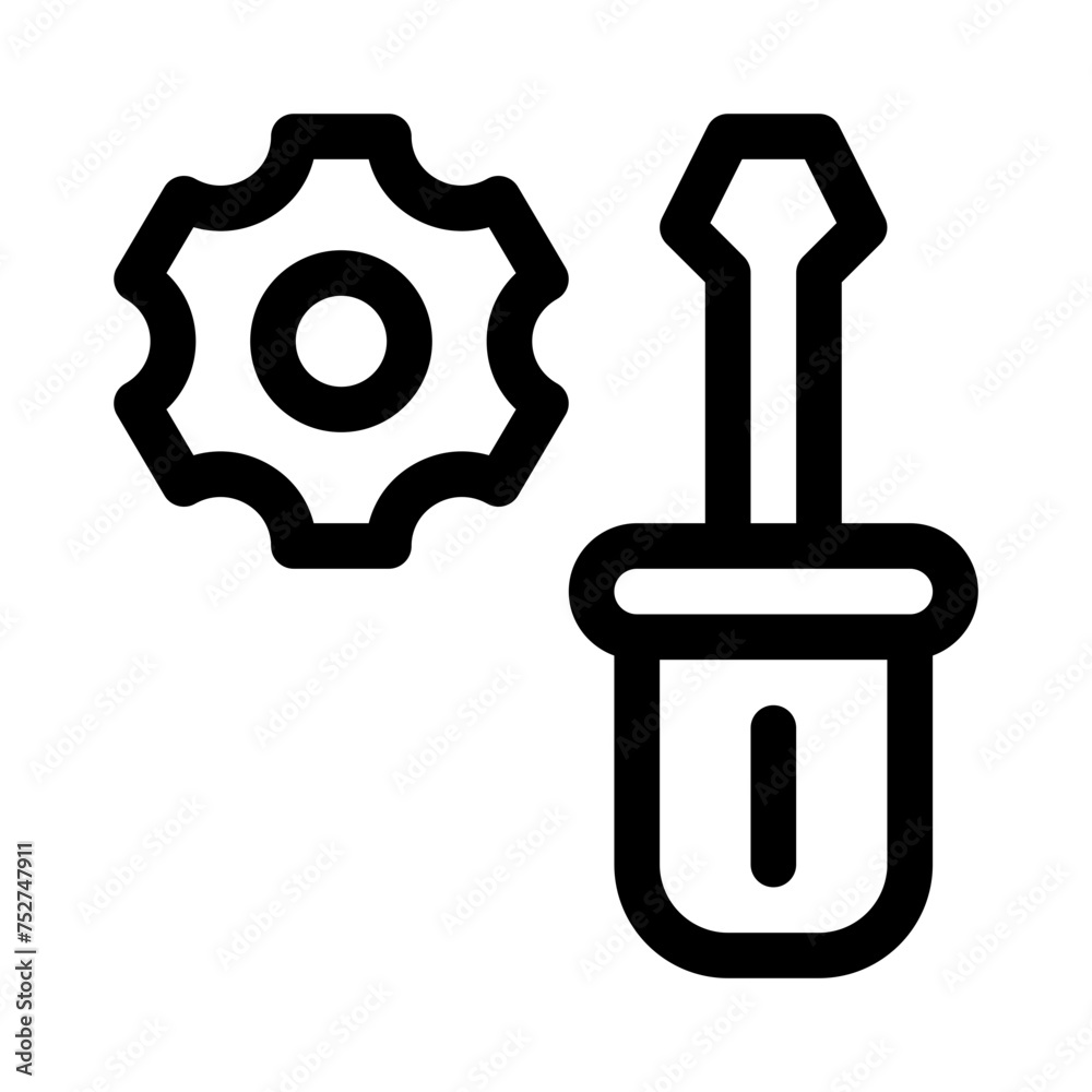 screwdriver line icon