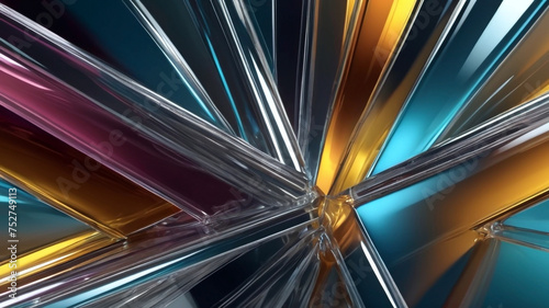 Abstract glassy background with vibrant chrome colors