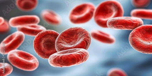 Close-Up of Red Blood Cells at Work, the Essential Transporters of Life's Oxygen, Generative AI